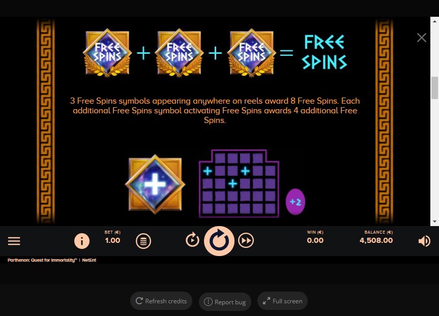 Parthenon Quest for Immortality Online Slot Game Free Spins