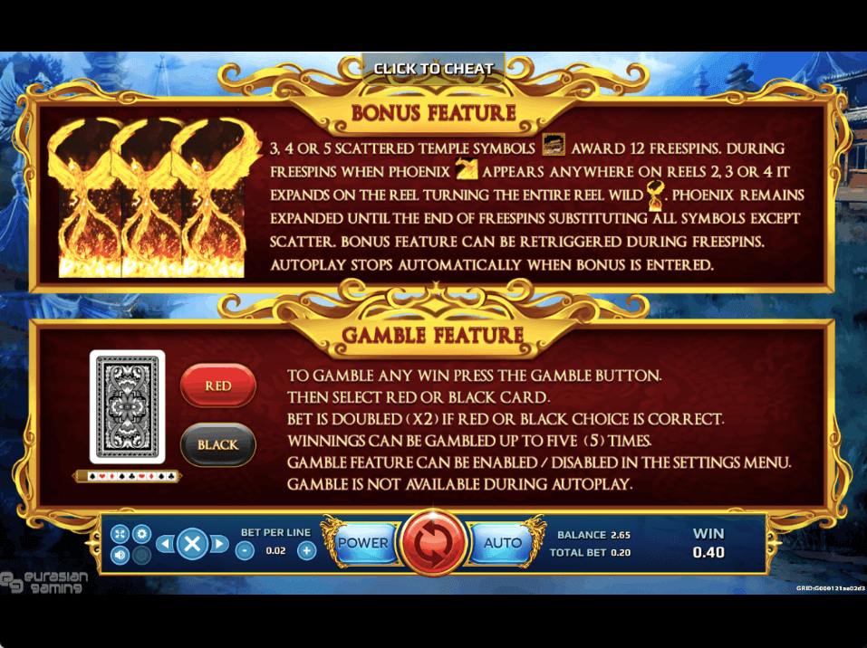 Phoenix 888 Online Slot Game Features