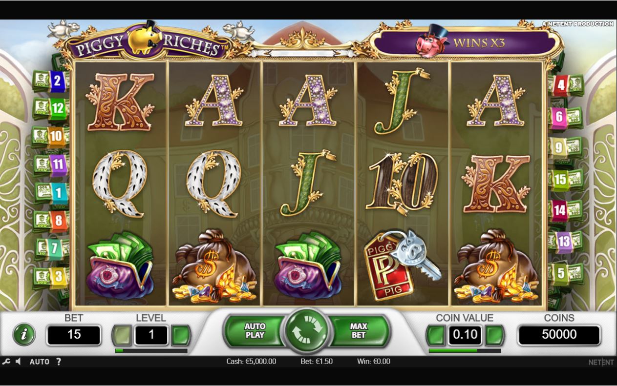 NetEnt Piggy Riches Slot Reels