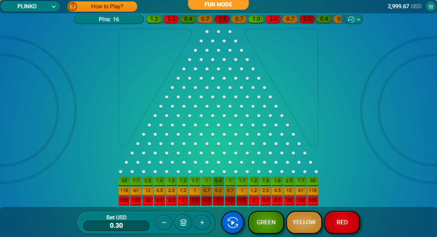 Capture d'écran du jeu Plinko par Spribe