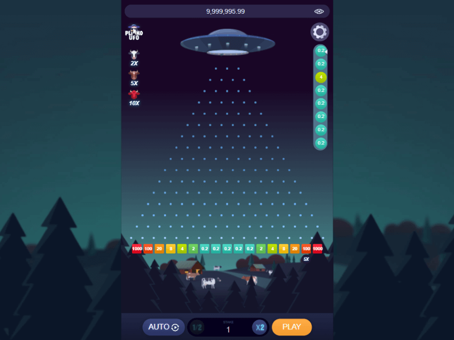 Capture d'écran du jeu Plinko UFO par Funky Games