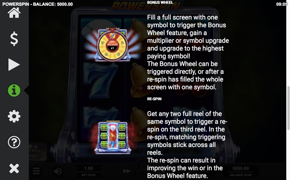 Relax Gaming Powerspin Slot Features
