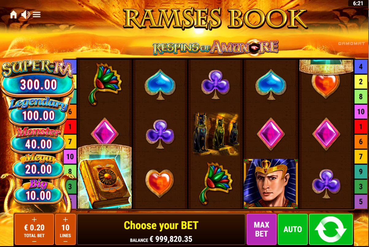 Gamomat Ramses Book RoAR Slot Overview