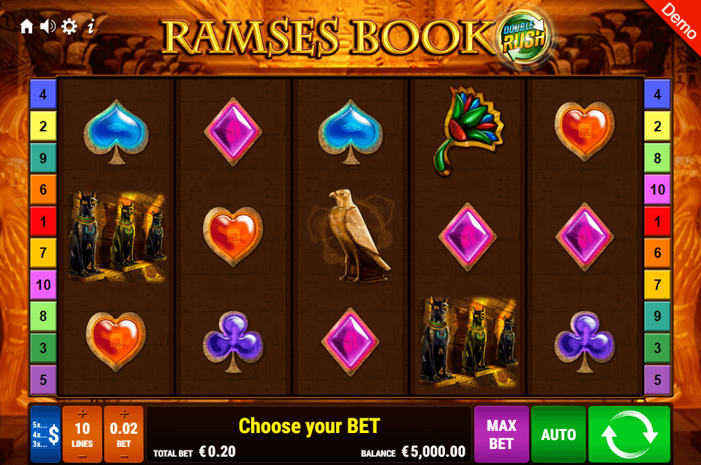 Ramses Book Double Rush Online Slot Game Reels