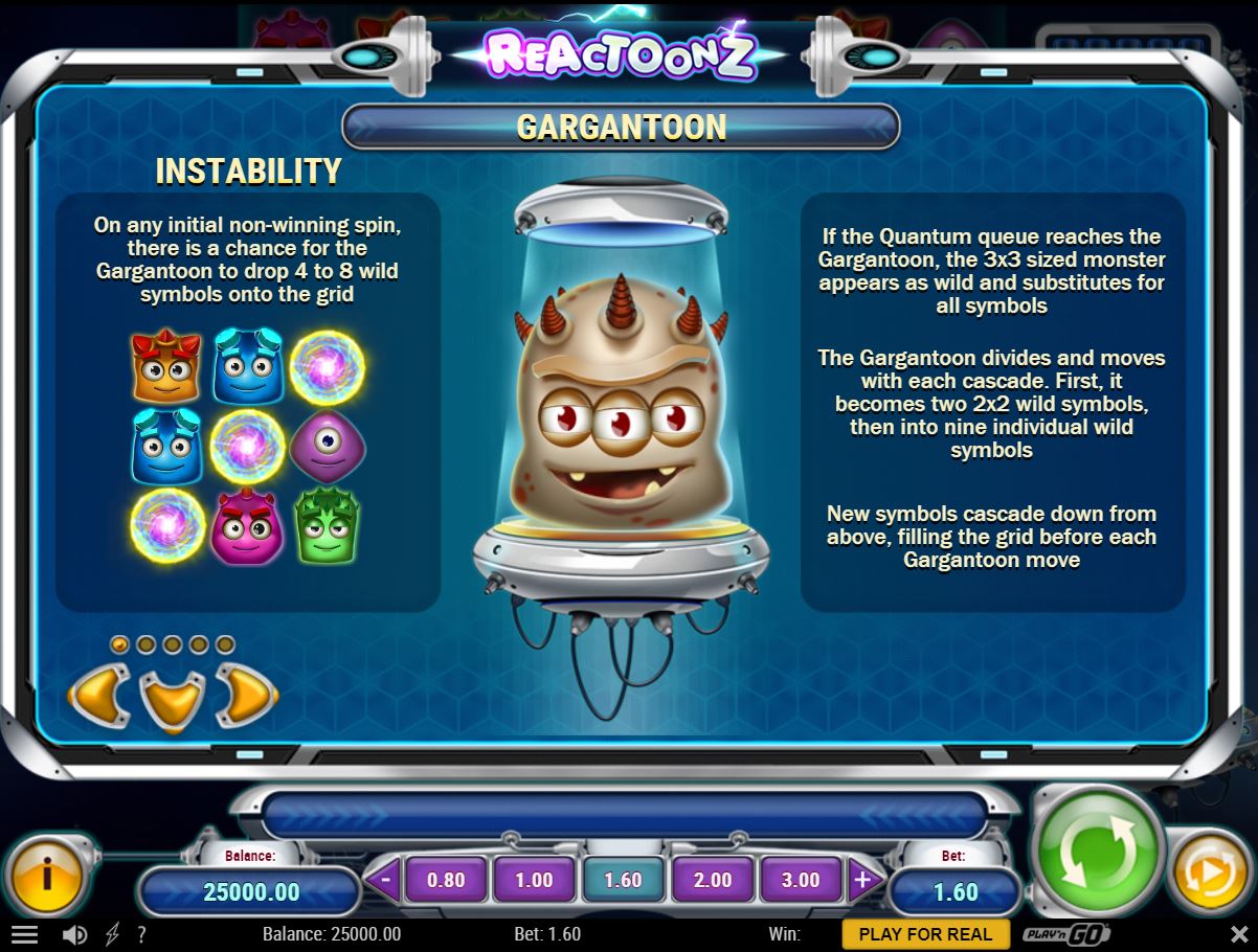 Play N Go Reactoonz Slot Bonus Features