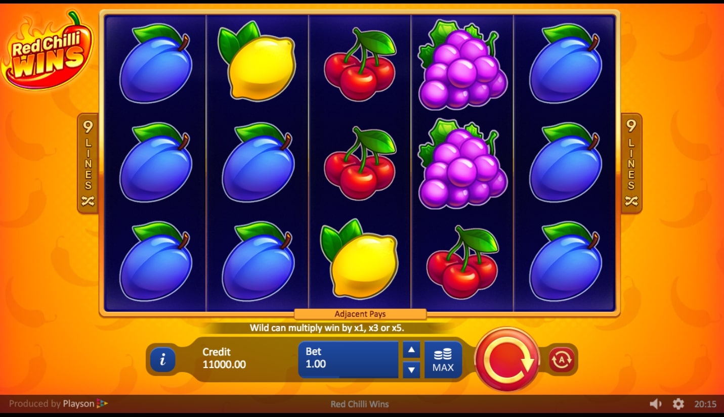 Playson Red Chili Wins Slot Main Screen