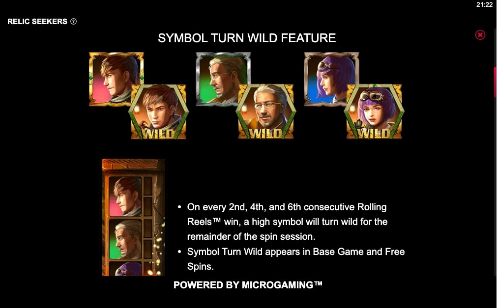 Microgaming Relic Seekers Slot Wild Feature