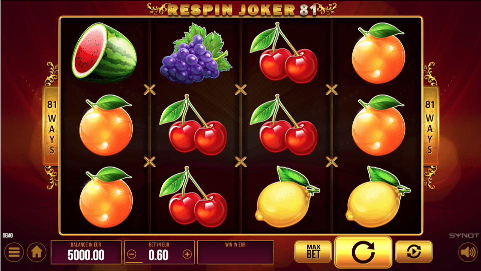 Respin Joker 81 Online Slot Game Reels