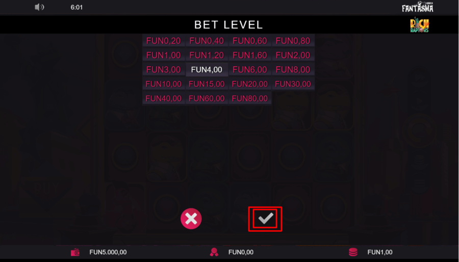 Rich Raptors bet values
