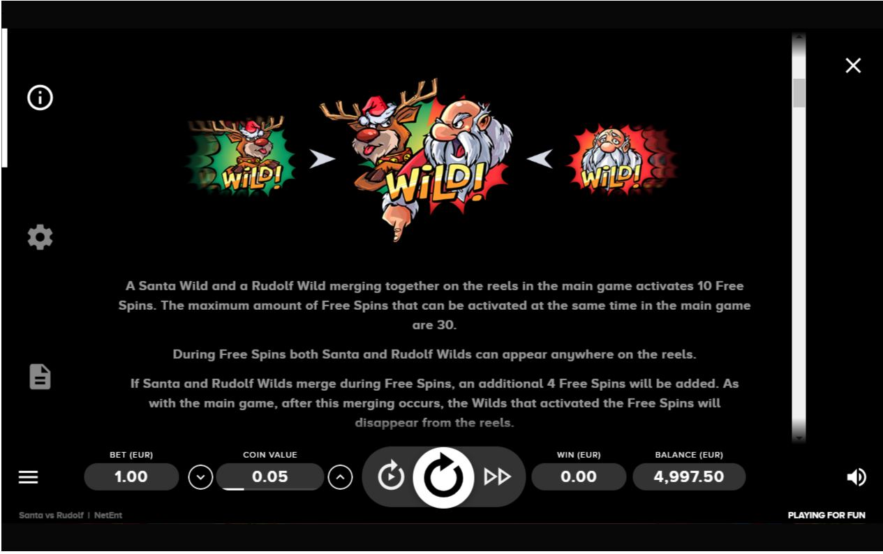 NetEnt Santa vs Rudolf slot game wild symbol