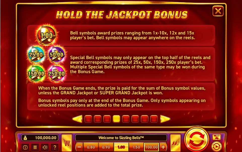 sizzling bells jackpot