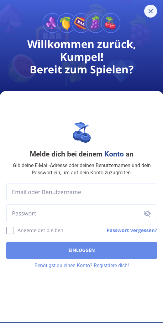 Slotsmate-Anmelde-Pop-up