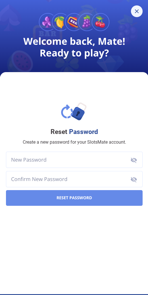 SlotsMate – neues Passwort festlegen