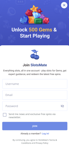 slotsmate empty log in pop-up