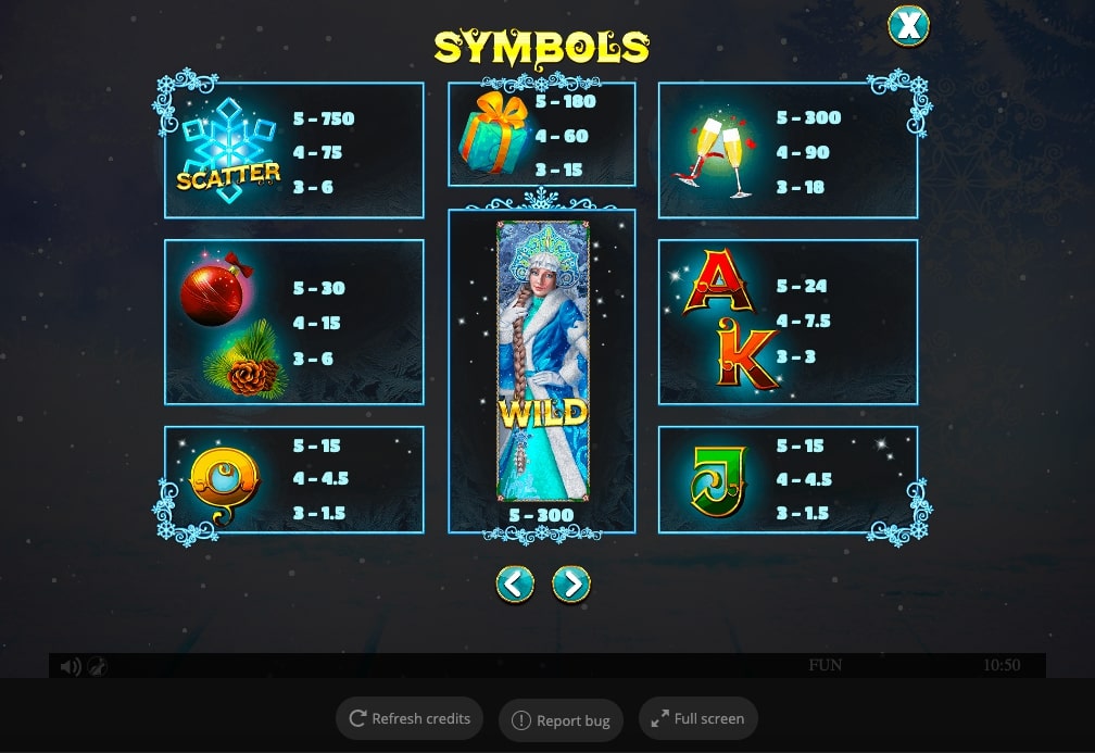 Snegurochka Slot Game Symbols