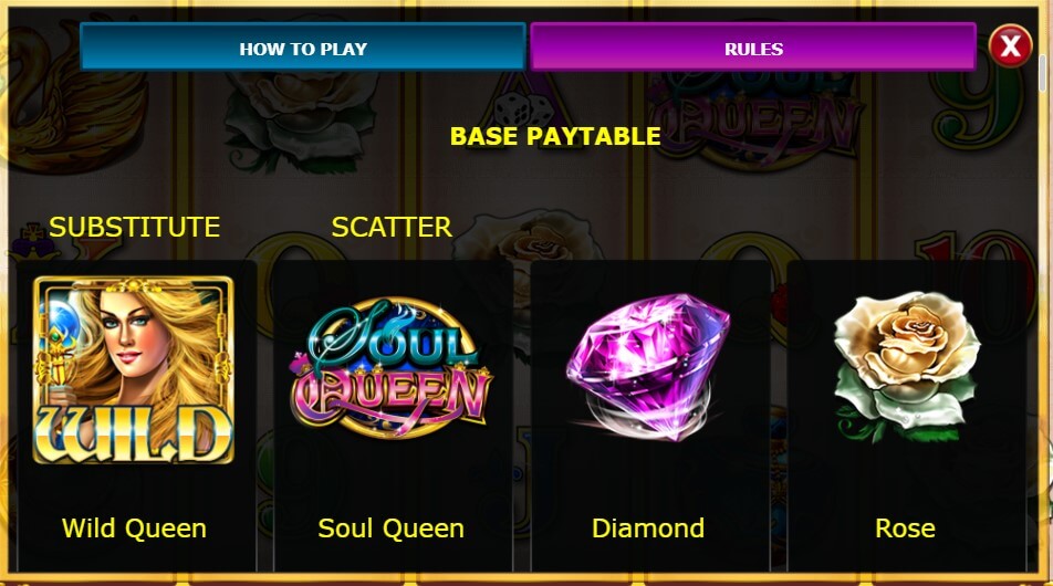 Soul Queen Online Slot Game Paytable