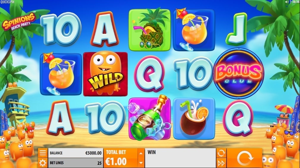 Quickspin Spinions Beach Party Slot Reels