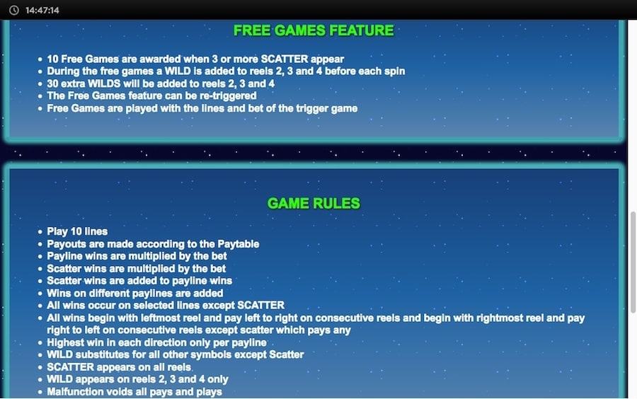 NextGen Gaming Starmania Slot Bonus Features