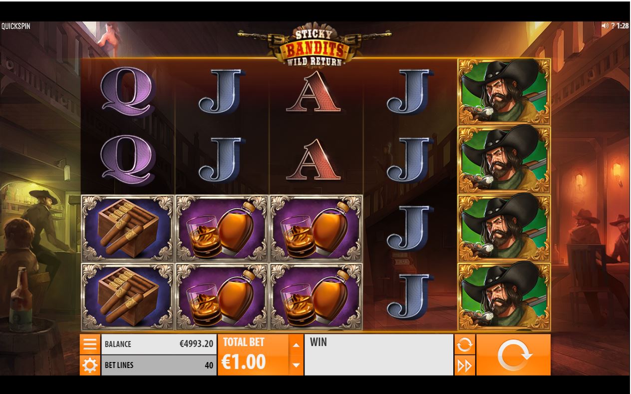 Sticky Bandits Wild Return Slot Review Main Screen