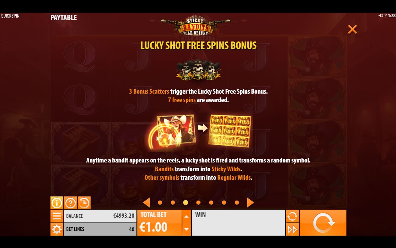 Sticky Bandits Wild Return Lucky Shot Free Spins Bonus