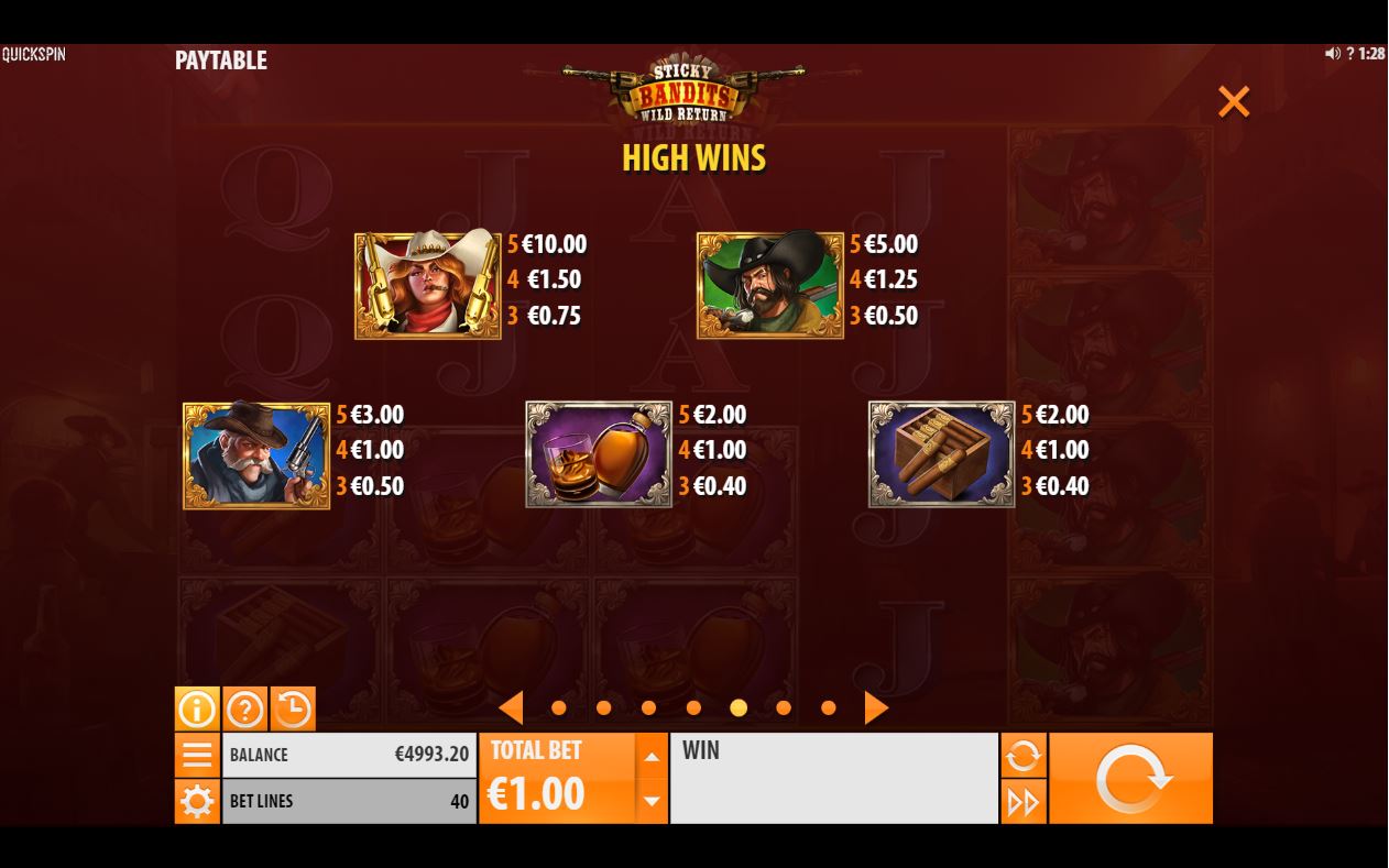 Sticky Bandits Wild Return Slot Game Winning