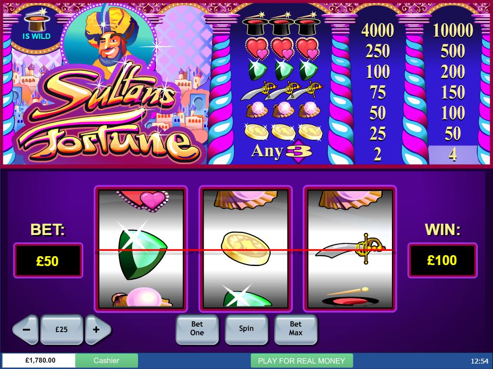 Playtech Sultans Fortune slot gameplay win