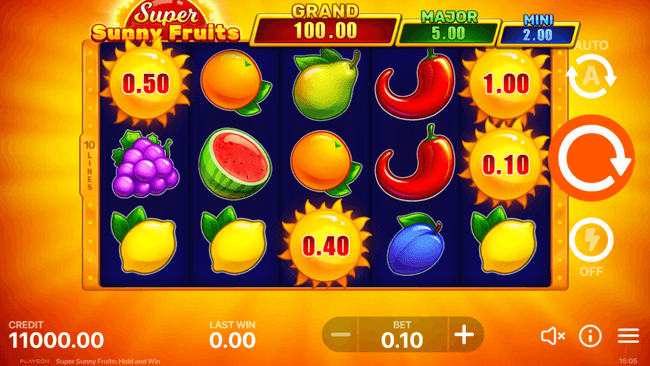 Abendessen sonnige Früchte kostenloser Penny-Slot