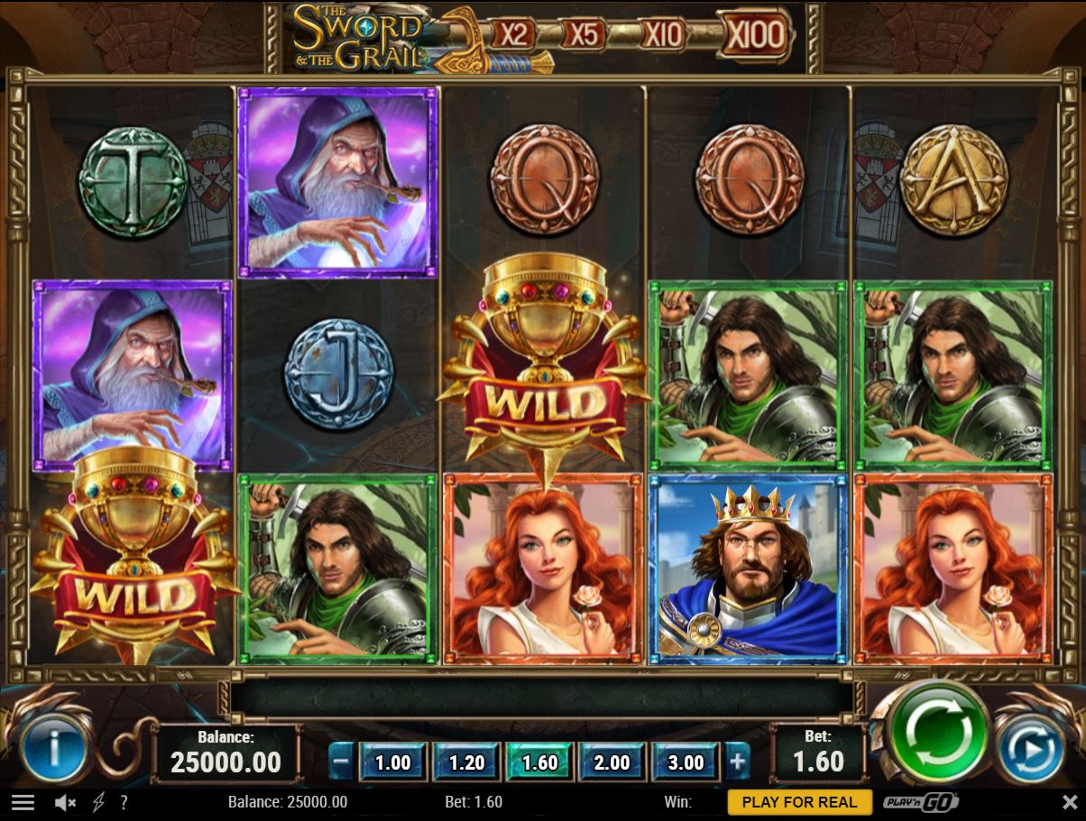 Play N GO The Sword and the Grail slot game reels