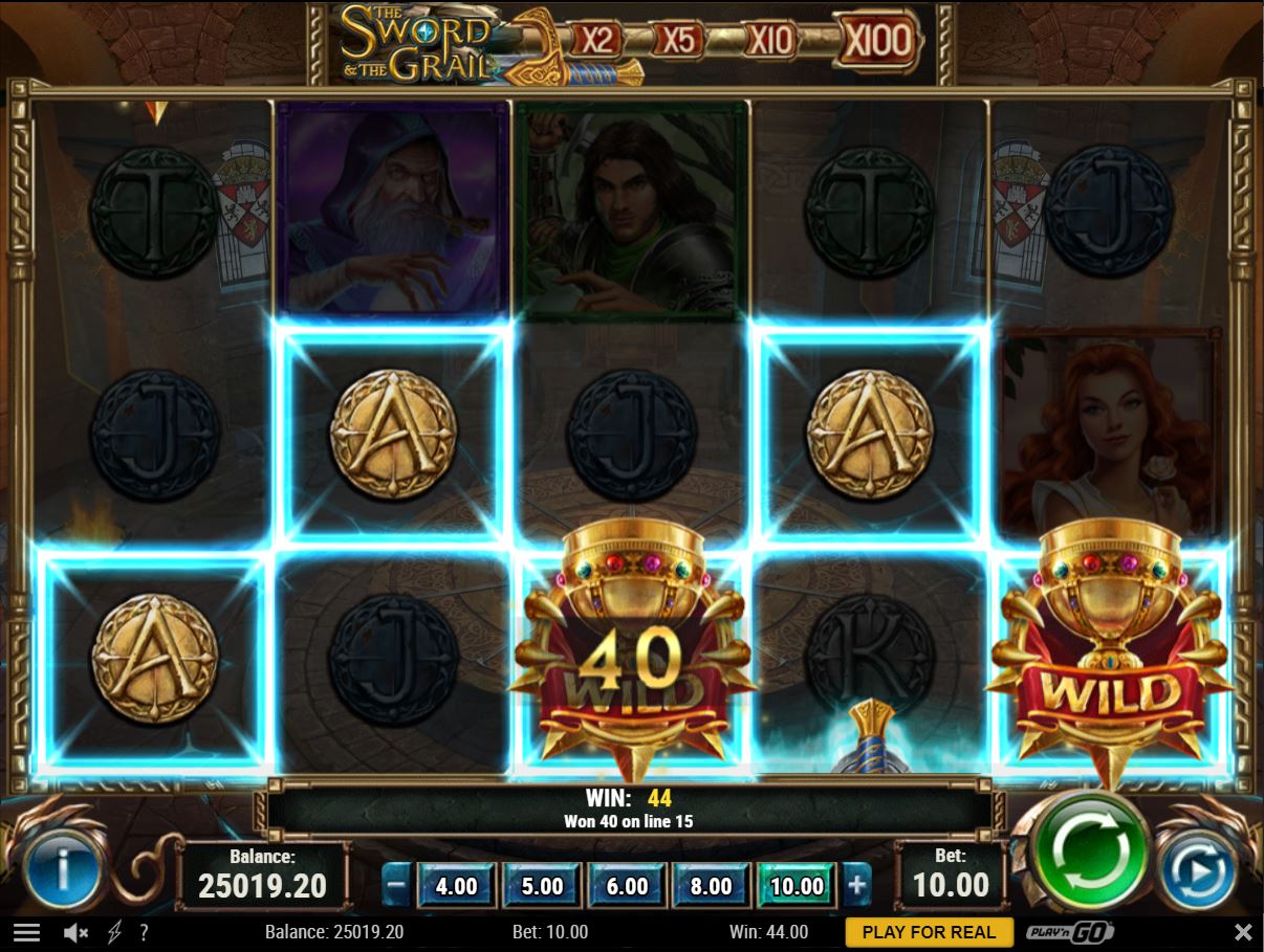 Play N GO The Sword and the Grail slot game winning combo