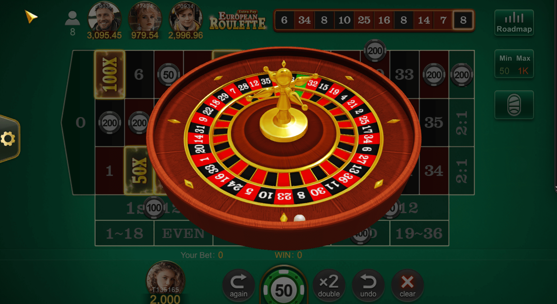 TadaGaming European Roulette Layout