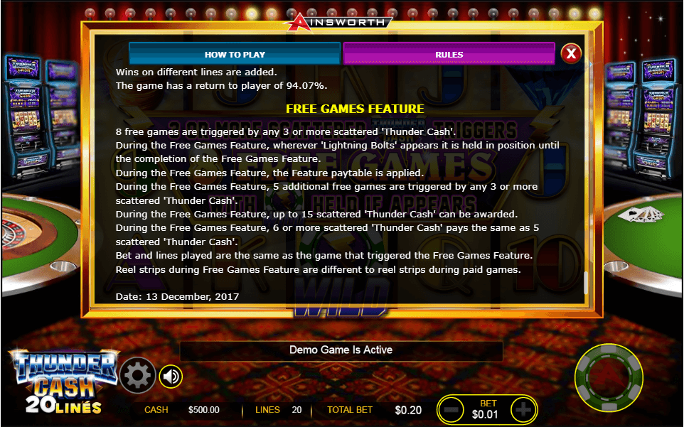 thunder cash features