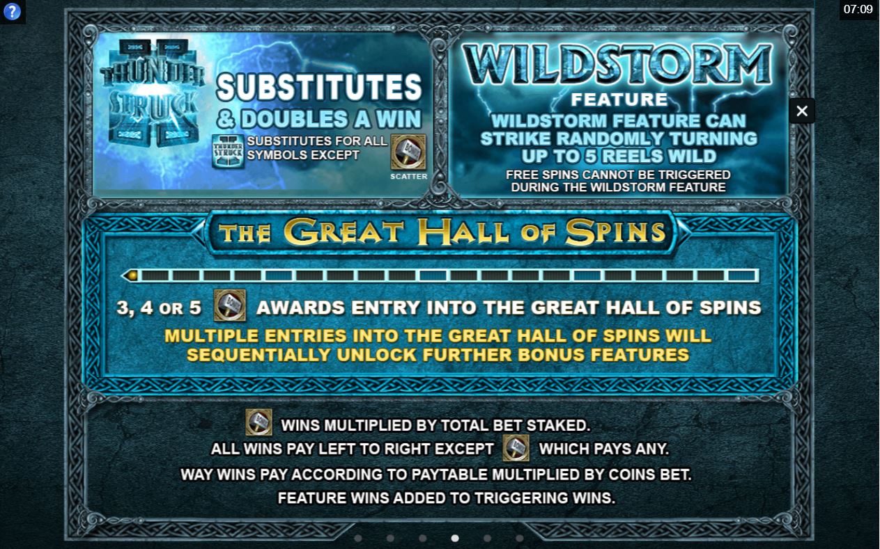 MicroGaming Thunderstruck II slot game special features