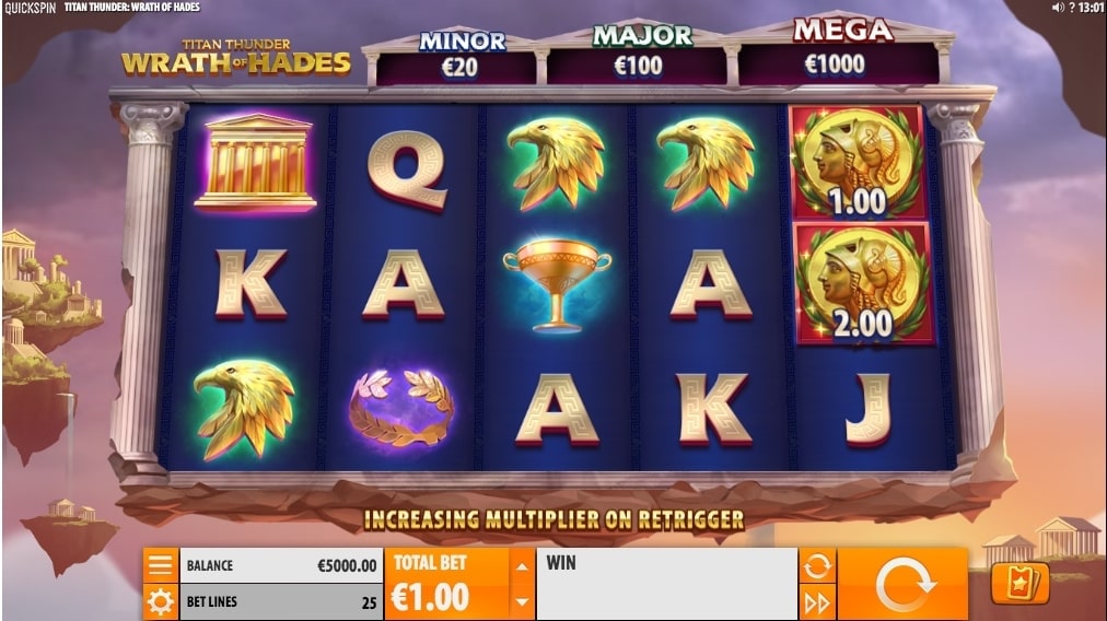 Titan Thunder Wrath of Hades Slot Reels