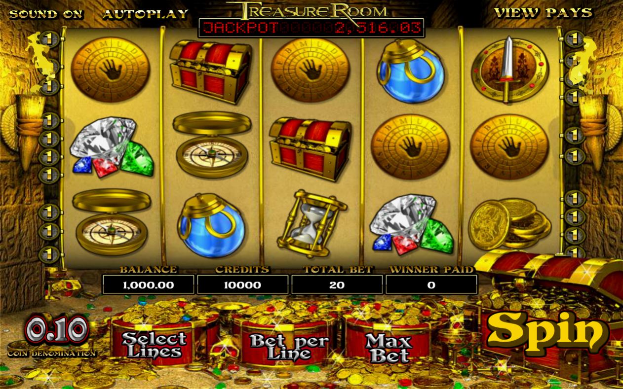 BetSoft Treasure Room Slot Reels