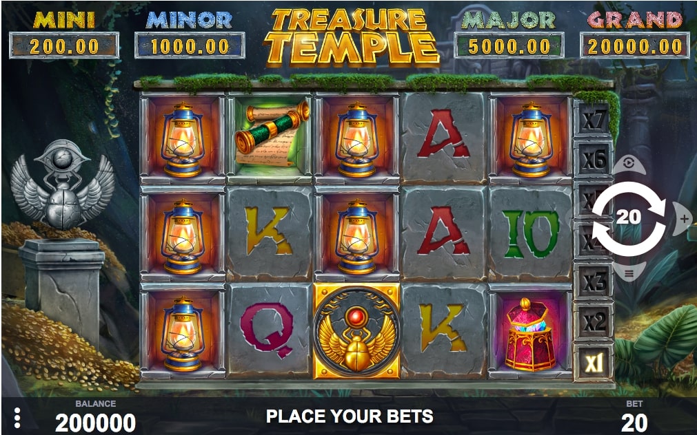 Pariplay Treasure Temple slot game reels