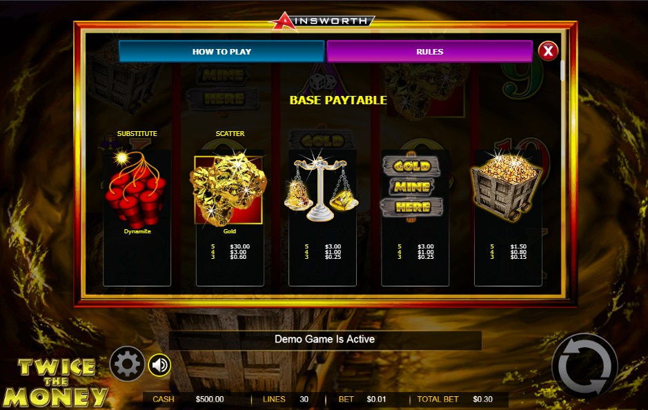 twice the money paytable