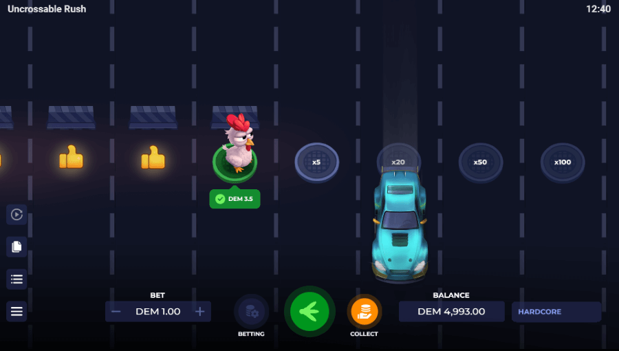 uncrossable rush by evoplay game screenshot