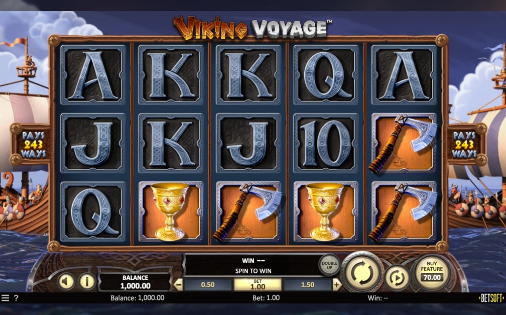 BetSoft Viking Voyage slot game main screen