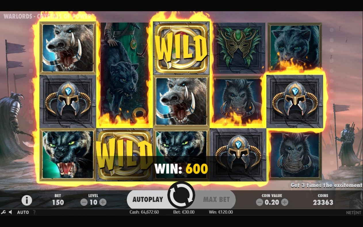 NetEnt Warlords Crystals of Power Slot Win
