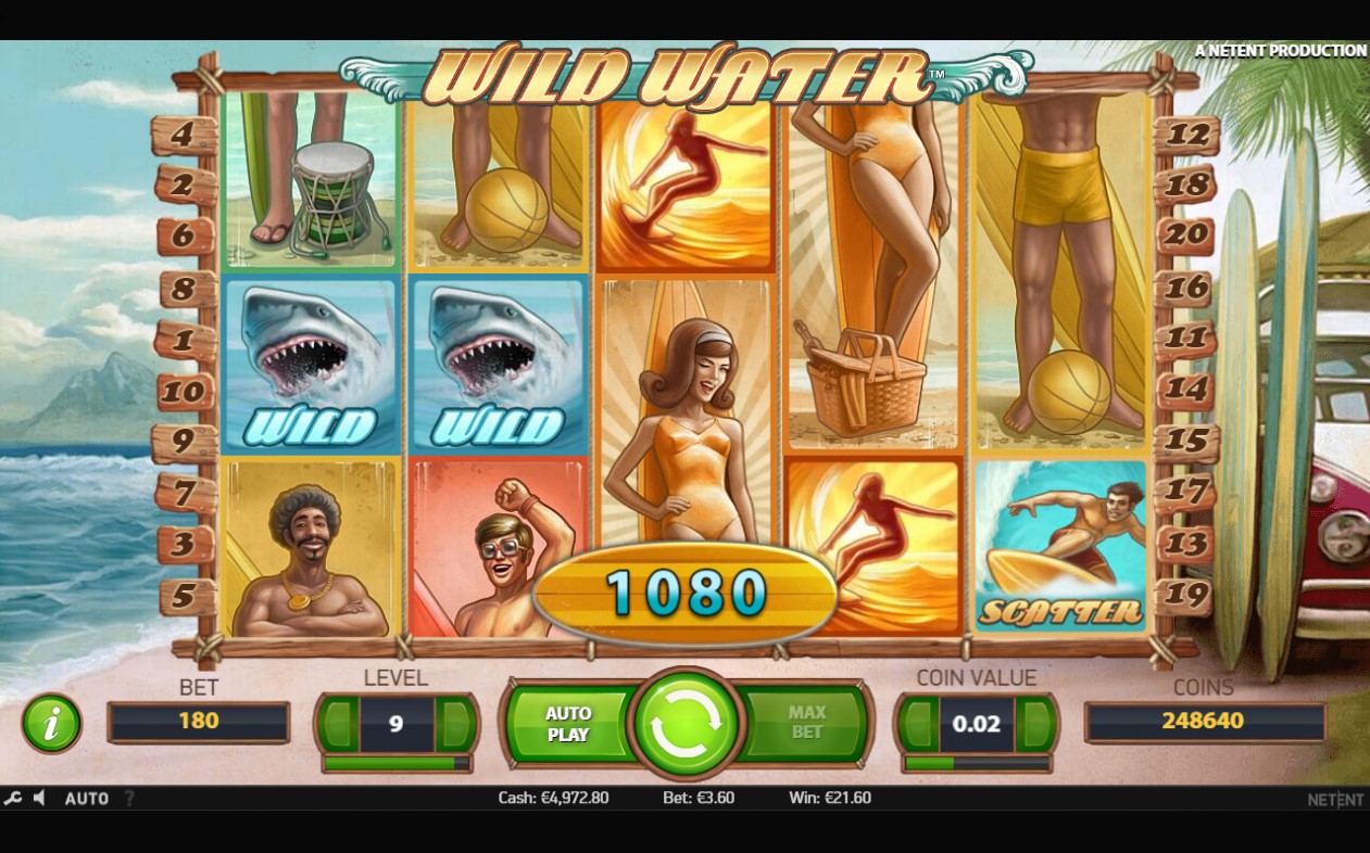 NetEnt Wild Water online video slot gameplay