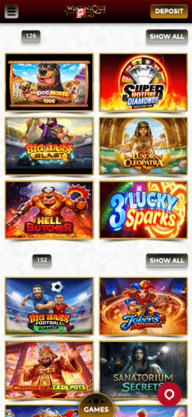 winunique casino games