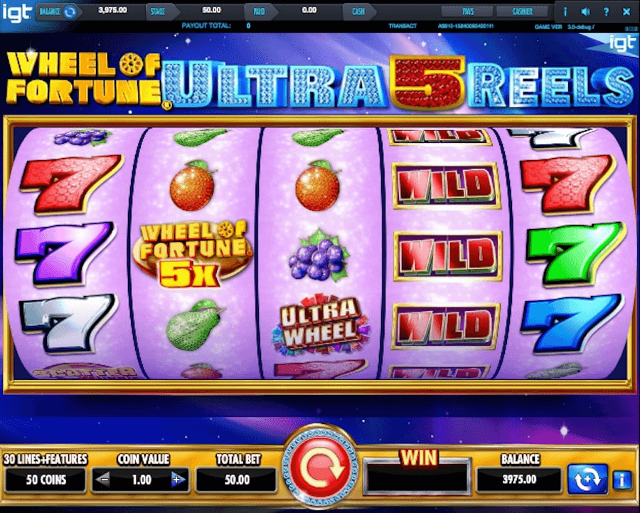 IGT Wheel Of Fortune Ultra 5 Reels Slot reels