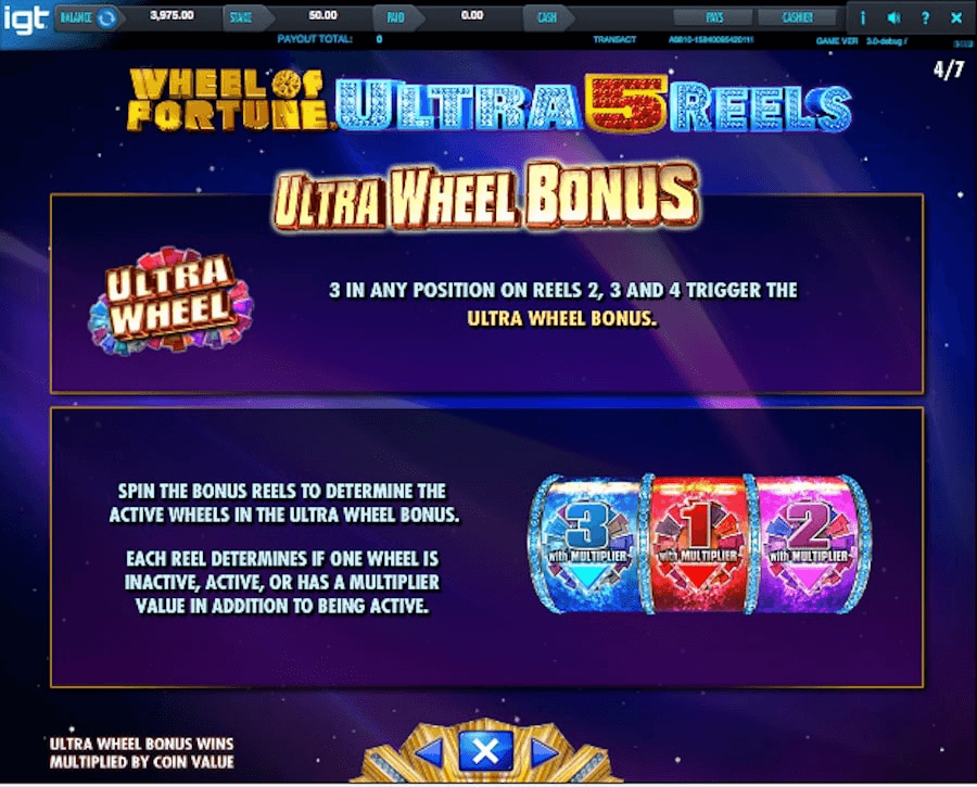 IGT Wheel Of Fortune Ultra 5 Reels Slot special features