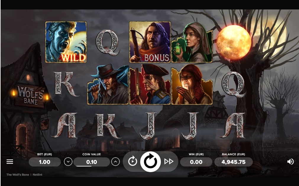 NetEnt The Wolf's Bane slot game reels